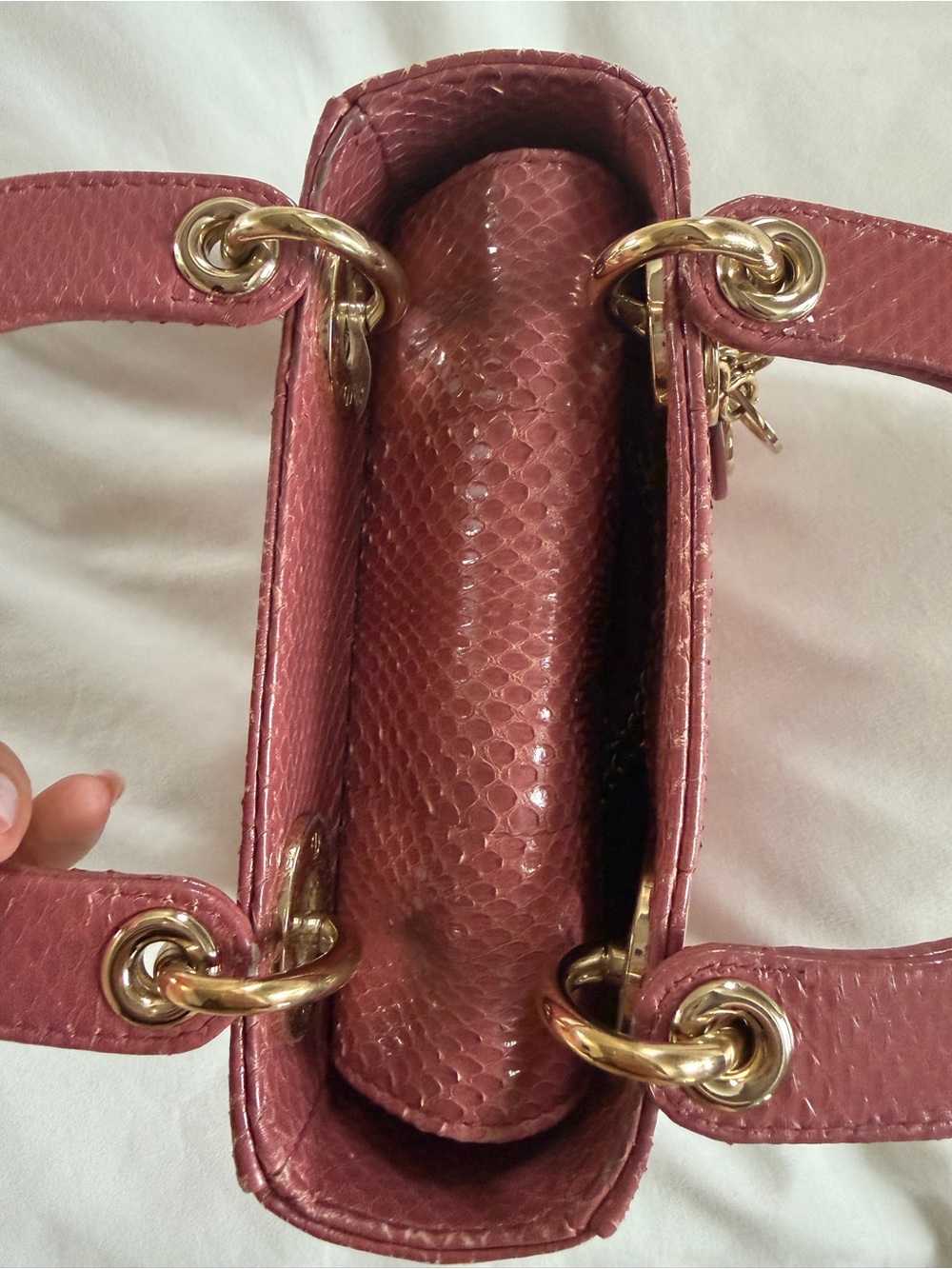 Authentic Mini Lady Dior in Blush Python with Gold Hardware — FULL SET from 2019 - Picture 12 of 16